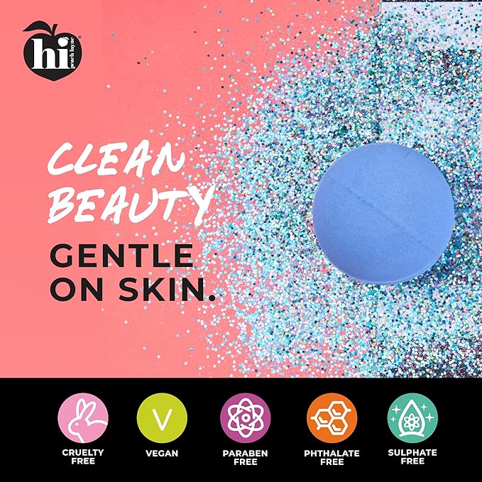 Hi Peach Layne Ocean Air Bath Bombs 12-Pack (3.5 oz Each) – Vegan, Clean Beauty Spa Gifts for Women & Kids, Fun Fizzing Bath Bombs for Girls