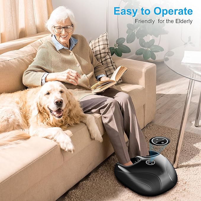 Shiatsu Foot Massager with Heat,Compression Kneading Rolling Feet Massager for Plantar Fasciitis,Neuropathy Massage for Foot Pain Relax at Home,Office, Gifts for Dad, Mom, Presents