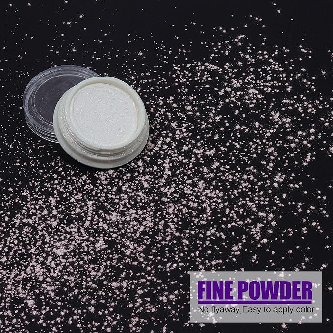 Artdone Chrome Nail Powder Magic White Pearl Kit Mirror Effect Silver Metallic Holographic Dip Nail Powder For Resin Craft & Nail Art Decoration