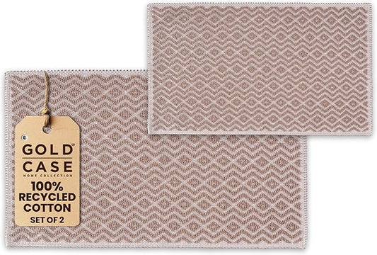 Bathroom Rugs 100% Cotton (Set of 2) – Absorbent Turkish Bath Mat Sets – Washable Rug for Floor & Tub – Non–Slip Bath Mats for Bathroom – Quick Dry Mat – 16x24 and 20x32 – Beige