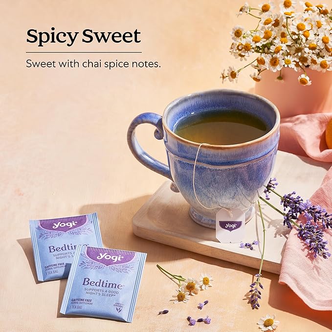 Yogi Tea - Bedtime (6 Pack) - Supports a Good Night’s Sleep - Tea with Passionflower, Chamomile, Valerian Root, and Lavender - 96 Organic Herbal Tea Bags