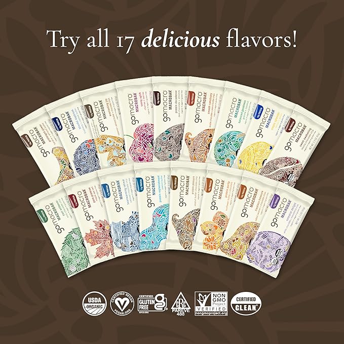 GoMacro MacroBar Organic Vegan Snack Bars - Granola + Coconut (2.0 Ounce Bars, 12 Count)