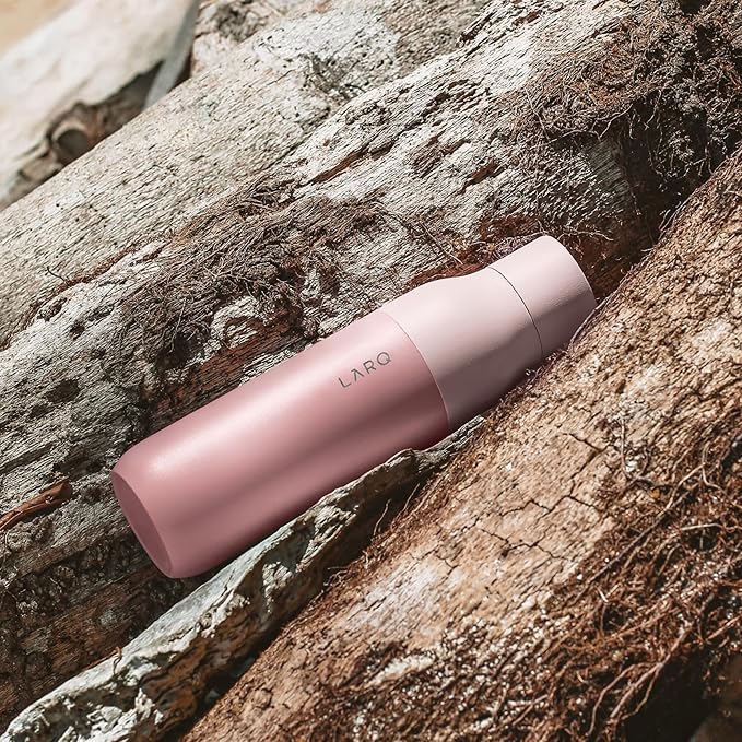LARQ Bottle PureVis 17 oz - Self-Cleaning and Insulated Stainless Steel Water Bottle with UV Water Purifier and Award-winning Design | Reusable & Travel Friendly, Himalayan Pink