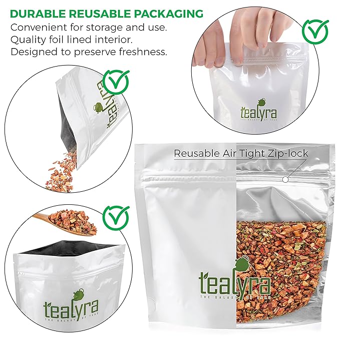 Tealyra - Pomegranate Raspberry - Fruity Herabl Loose Leaf Tea - Vitamins and Antioxidants Rich - Hot and Iced Tea - All Natural - Caffeine-Free - 222g (8-ounce)