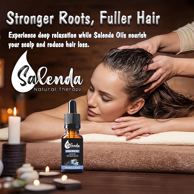 Black Seed Oil by Salenda - 100% Pure Natural Cold Pressed, High Thymoquinone, Supports Immune, Skin Conditions, Nigella Sativa Black Cumin Seed Oil - 1 Fl Oz (30 ml)