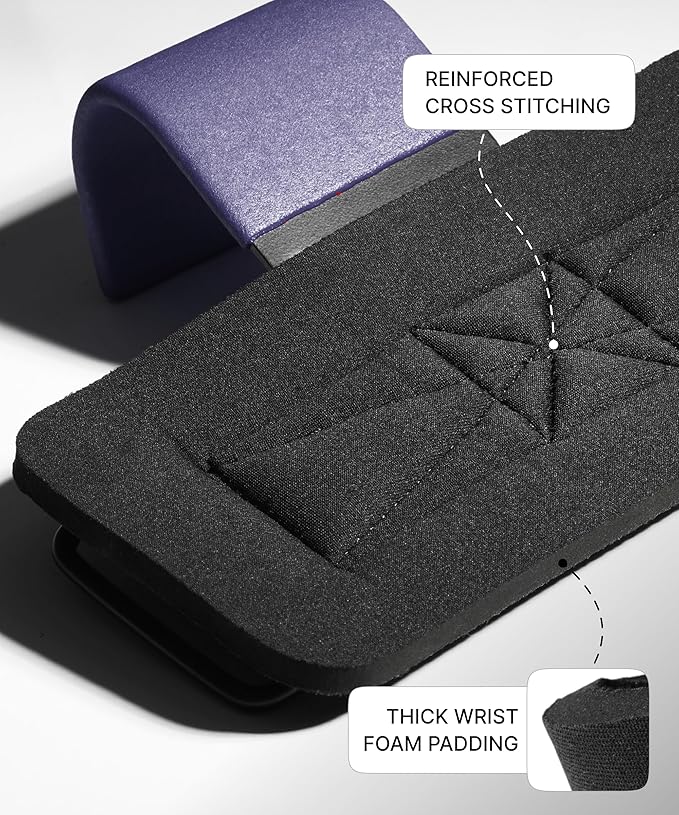 DMoose Fitness Weight Lifting Hooks (Pair) for Deadlifts, Pull Ups, Rows & Shrugs - Anti-Rip Nylon Strap Hand Grips with Thick Wrist Padding - Heavy Duty Wrist Straps for Weightlifting & Gym Workouts