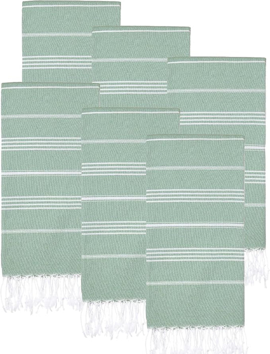 Turkish Beach Towels, Bulk Case of 24 | Oversized, Quick Dry, Sand Free | 100% Cotton, Large 38x71 Towels for Beach, Pool, Travel | Ultra-Soft, Compact, Absorbent | Light Green
