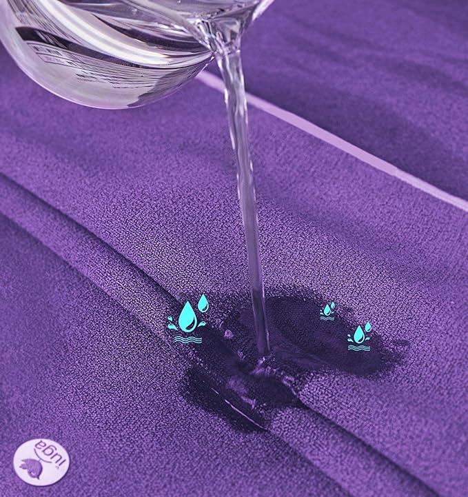 IUGA Yoga Towel for Hot Yoga Non Slip Extra Thick Yoga Mat Towel + Hand Towel 2in1 Set with Corner Pockets Super Absorbent and Quick Dry Hot Yoga Towel