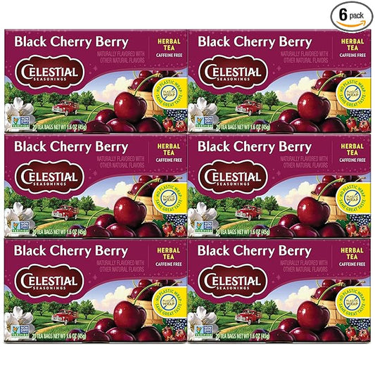 Celestial Seasonings Herbal Tea, Black Cherry Berry, 20 Count (Pack of 6)
