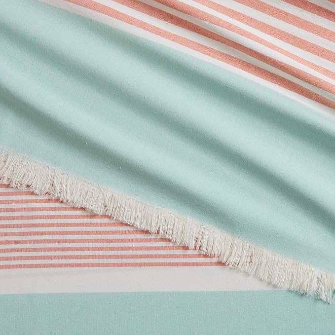 The Good Earth | 4 Pack Oversized Turkish Beach Towel Set Made of 100% Cotton | Luxury Turkish Beach Towels 35" x 78" | Turkish Beach Towels Oversized | Designed in USA | Safaga - Coral/Mint