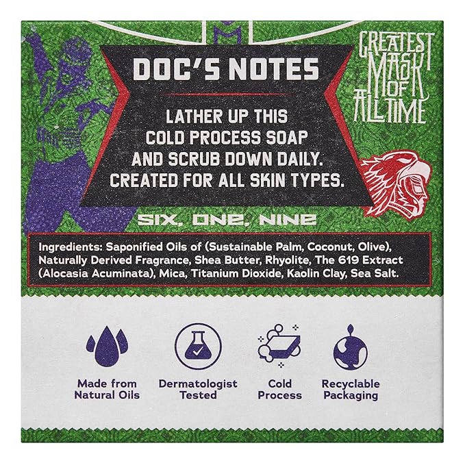 Dr. Squatch WWE Collection - Natural 4 Soap, 2 Deodorant Gift Set - Cold Process Soap with No Harsh Chemicals - Stone Cold Stunner & Mysterio Magic (6 Pack)