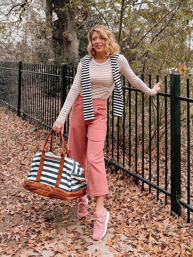 Promover Capri Pants for Women Wide Leg Yoga Cropped Pants with Pockets Loose Casual Summer Pants