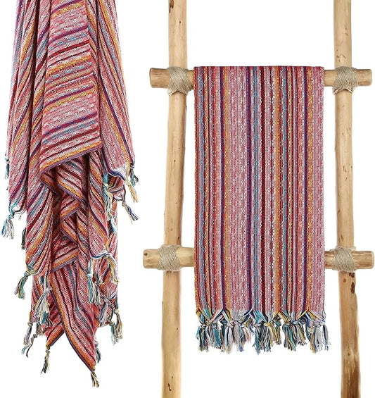 Cacala Pestemal Turkish Beach Towel Highly Absorbent Quick and Easy Dry Soft and Comfortable for Bath, Spa, Pool, Gym and Yoga 100% Cotton 37 x 70