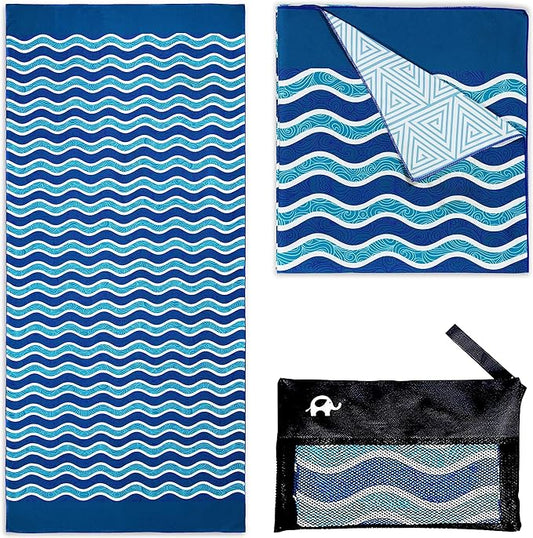 Elite Trend Microfiber Beach Towel for Adults with Bag - Extra Large 78x35 inch Lightweight Sand Free Quick Dry Towel for Travel, Swimming, Yoga, Camping