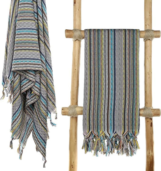 Cacala Pestemal Turkish Beach Towel Highly Absorbent Quick and Easy Dry Soft and Comfortable for Bath, Spa, Pool, Gym and Yoga 100% Cotton 37 x 70