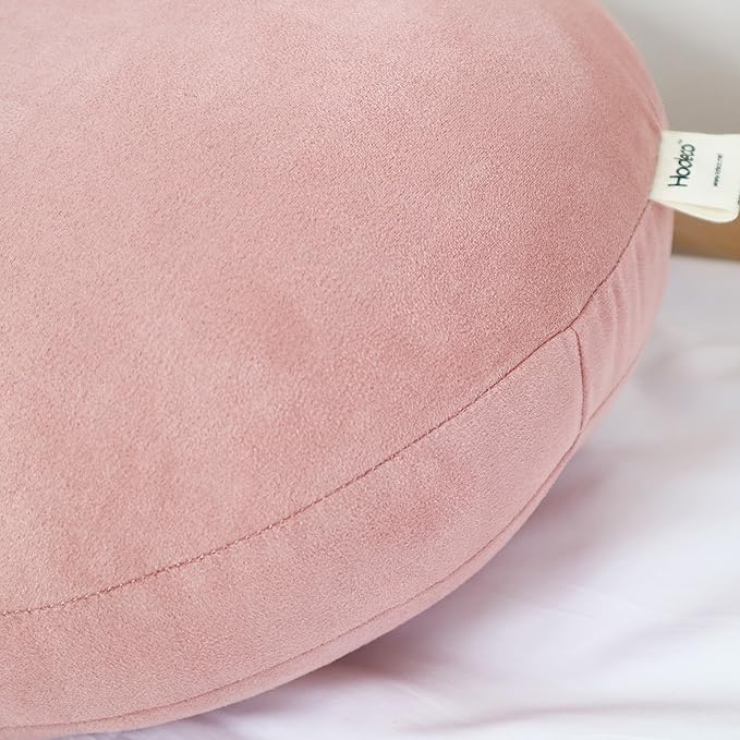 Taro Pink Round Throw Pillow 16x16 Down-like Polyester Filling Super Soft Cushion Ultra Fluffy Feather-like Touching Decor Round Floor Pillow for Couch Bed Sofa, 1 Piece