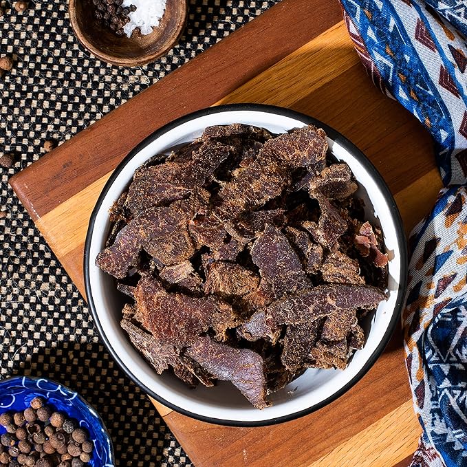 Brooklyn Biltong - Air Dried Grass Fed Beef Snack, South African Beef Jerky - Whole30 Approved, Paleo, Keto, Gluten Free, Sugar Free, Made in USA - 8 oz, Pack of 2 (Original)