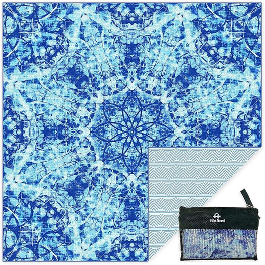 Quick Dry Towel Extra Extra Large 72x72 Inch - Microfiber Beach Towel - Perfect for Beach, Travel, Swimming, Pool, Yoga, Hiking, Camping - Lightweight, Fast Drying, Compact for Adults (Blue Wonder)